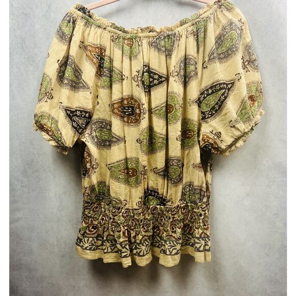 Denim & Supply Ralph Lauren Tops - Ralph Lauren Jeans Co. Womens Paisley Ruffle Boho Floral Top Size XL 3/4 Sleeves